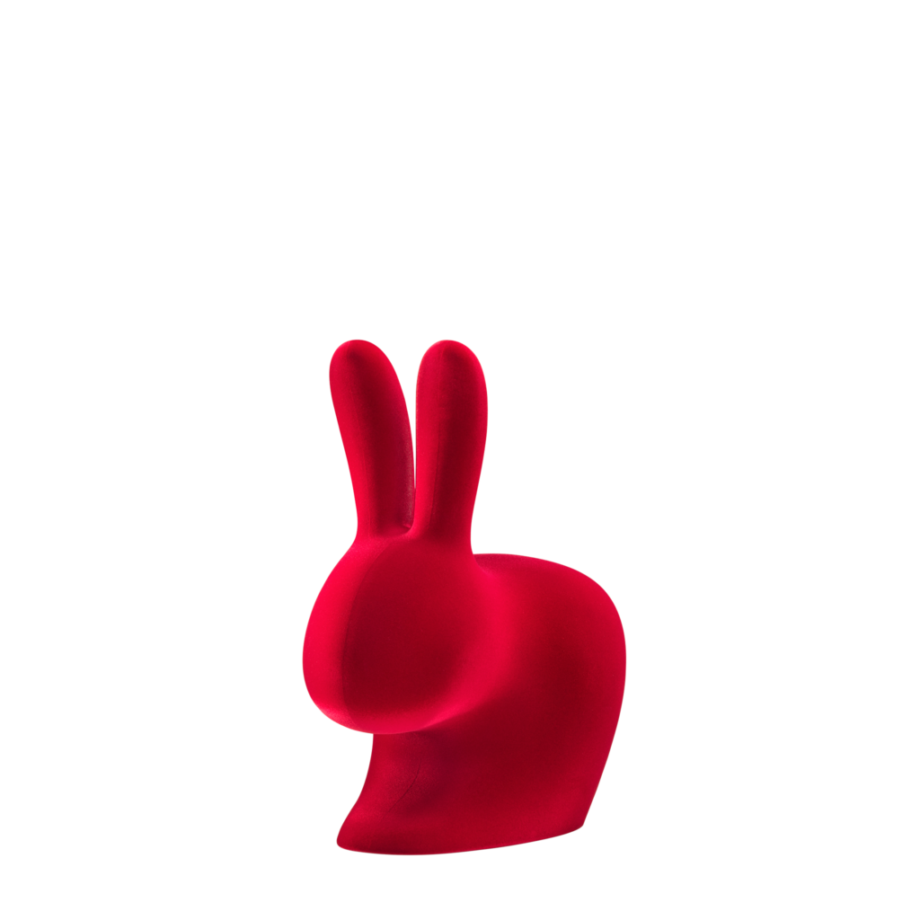 래빗 체어 베이비 벨벳 레드 Rabbit Chair Baby Velvet Red - qeeboo 퀴부 한국공식독점수입원