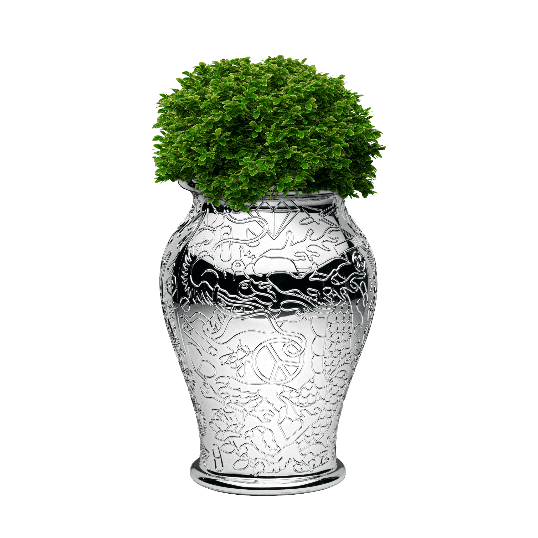 밍 플랜터 메탈 실버 Ming Planter Metal Finish Silver qeeboo 퀴부 한국공식독점수입원