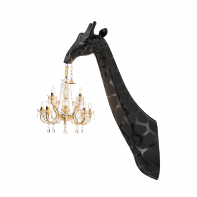 Giraffe In Love Wall Lamp Black