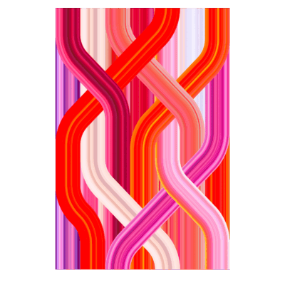 Wave Red Rectangular Carpet