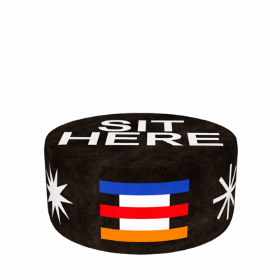 Pouf Oggian Sit Here Black L