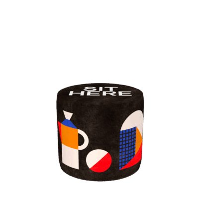 Pouf Oggian Sit Here Black S