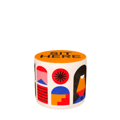 Pouf Oggian Sit Here Orange S