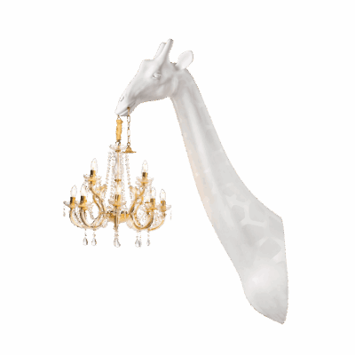 Giraffe In Love Wall Lamp White